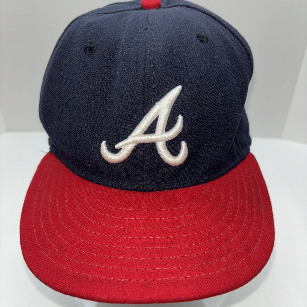 Atlanta Braves Vintage On-Field 59FIFTY Fitted Hat – Navy/Red – Size 7 3/8